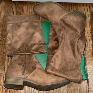 Like New Over the Knee Brown Taupe Suede Boots - Women’s 8.5